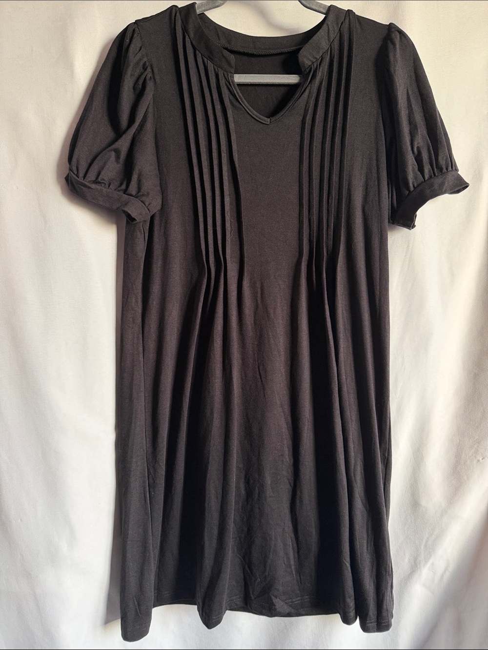 Black Pleated Front Midi Dress - Women